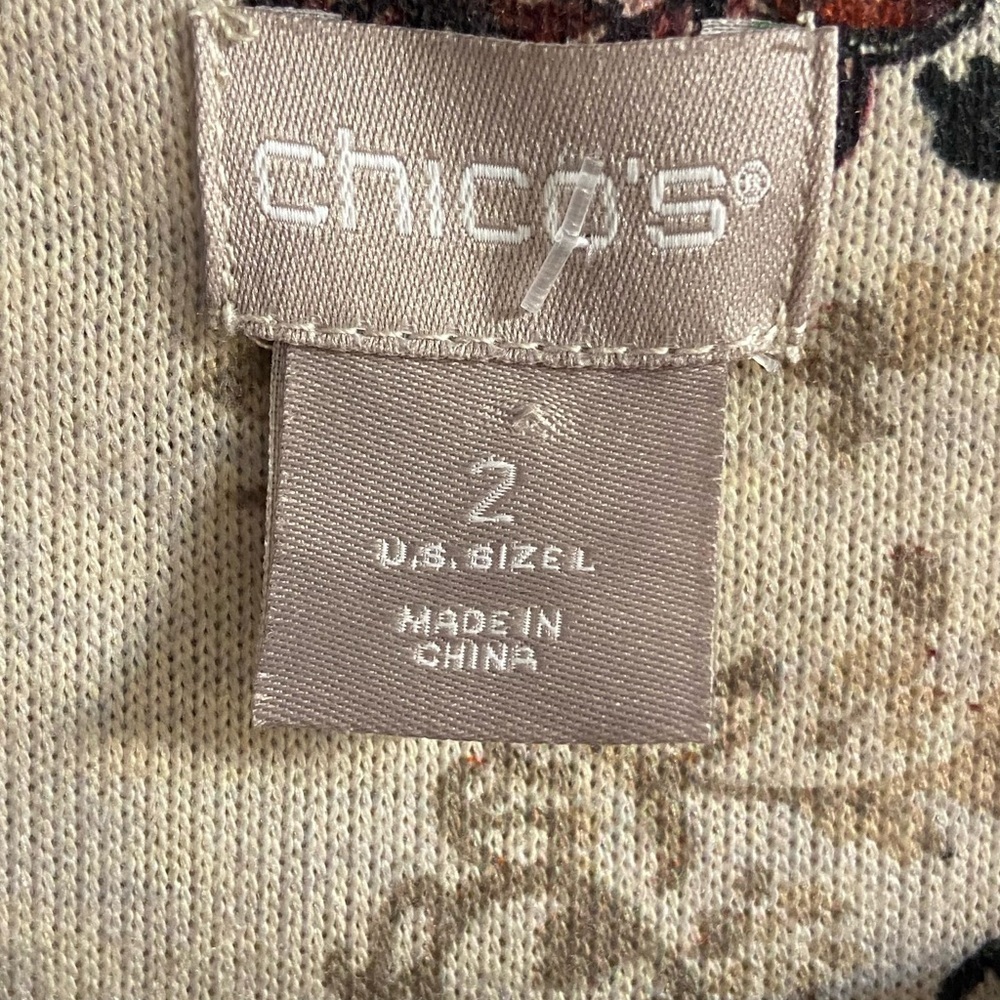 Chico’s knit tunic top paisley print long line fall staple Large - Picture 7 of 8